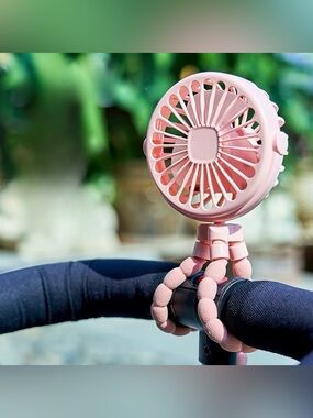 Portable Handlebar Fan Light Pink NEW